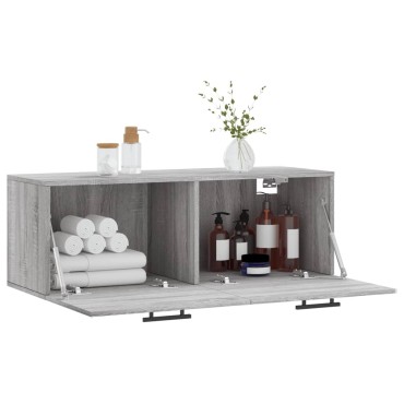 vidaXL Ντουλάπι Τοίχου Γκρι Sonoma 100x36,5x35cm Επεξεργασμένο Ξύλο 1 τεμ.