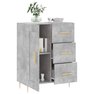 vidaXL Ντουλάπι Γκρι Σκυροδέματος 69,5x34x90cm Επεξεργασμένο Ξύλο 1 τεμ.