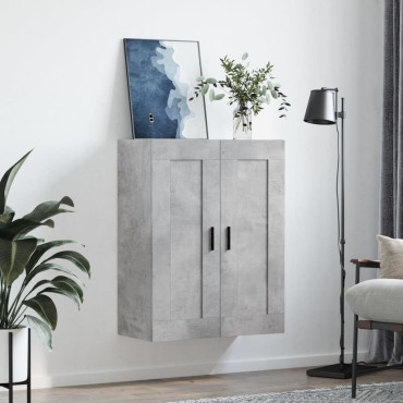 vidaXL Ντουλάπι Επιτοίχιο Γκρι Σκυροδεμ. 69,5x34x90cm Επεξεργ. Ξύλο 1 τεμ.