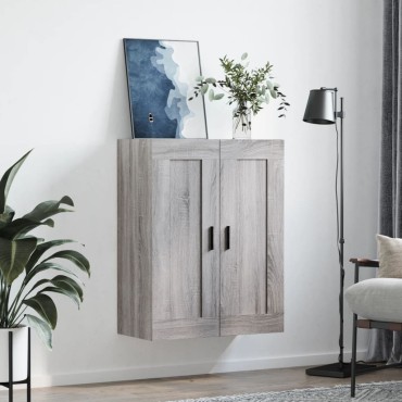 vidaXL Ντουλάπι Επιτοίχιο Γκρι Sonoma 69,5x34x90cm Επεξεργ. Ξύλο 1 τεμ.