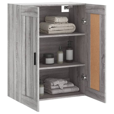 vidaXL Ντουλάπι Επιτοίχιο Γκρι Sonoma 69,5x34x90cm Επεξεργ. Ξύλο 1 τεμ.
