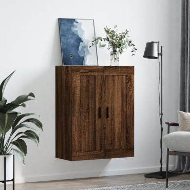 vidaXL Ντουλάπι Τοίχου Καφέ Δρυς 69,5x34x90cm από Επεξεργ. Ξύλο 1 τεμ.