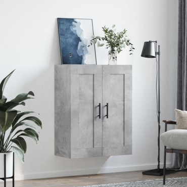 vidaXL Ντουλάπι Επιτοίχιο Γκρι Σκυροδεμ. 69,5x34x90cm Επεξεργ. Ξύλο 1 τεμ.