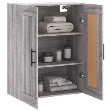 vidaXL Ντουλάπι Επιτοίχιο Γκρι Sonoma 69,5x34x90cm Επεξεργ. Ξύλο 1 τεμ.