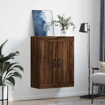 vidaXL Ντουλάπι Τοίχου Καφέ Δρυς 69,5x34x90cm από Επεξεργ. Ξύλο 1 τεμ.