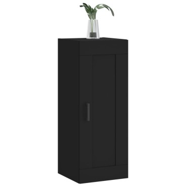 vidaXL Ντουλάπι Τοίχου Μαύρο 34,5x34x90cm από Επεξεργασμένο Ξύλο 1 τεμ.