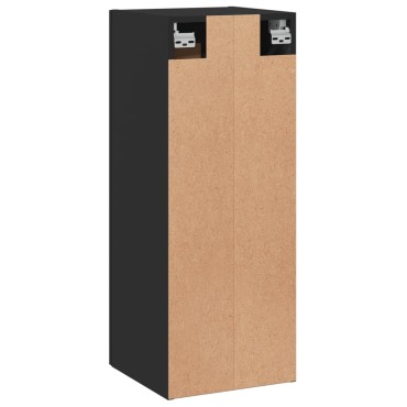 vidaXL Ντουλάπι Τοίχου Μαύρο 34,5x34x90cm από Επεξεργασμένο Ξύλο 1 τεμ.