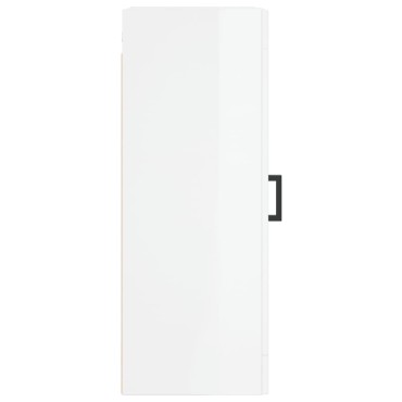 vidaXL Ντουλάπι Τοίχου Γυαλιστερό Λευκό 34,5x34x90cm Επεξ. Ξύλο 1 τεμ.