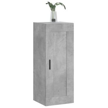 vidaXL Ντουλάπι Τοίχου Γκρι Σκυροδέματος 34,5x34x90cm Επεξεργ. Ξύλο 1 τεμ.