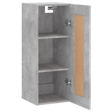 vidaXL Ντουλάπι Τοίχου Γκρι Σκυροδέματος 34,5x34x90cm Επεξεργ. Ξύλο 1 τεμ.