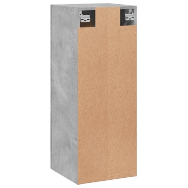vidaXL Ντουλάπι Τοίχου Γκρι Σκυροδέματος 34,5x34x90cm Επεξεργ. Ξύλο 1 τεμ.
