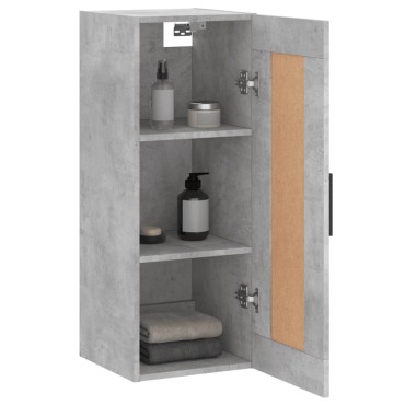 vidaXL Ντουλάπι Τοίχου Γκρι Σκυροδέματος 34,5x34x90cm Επεξεργ. Ξύλο 1 τεμ.