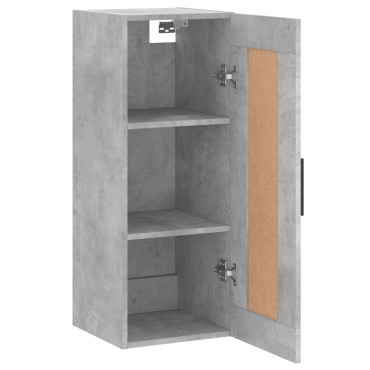 vidaXL Ντουλάπι Τοίχου Γκρι Σκυροδέματος 34,5x34x90cm Επεξεργ. Ξύλο 1 τεμ.