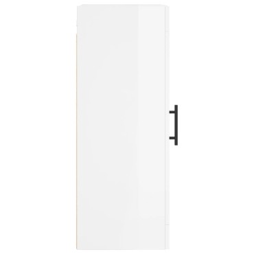 vidaXL Ντουλάπι Τοίχου Γυαλιστερό Λευκό 34,5x34x90cm Επεξ. Ξύλο 1 τεμ.