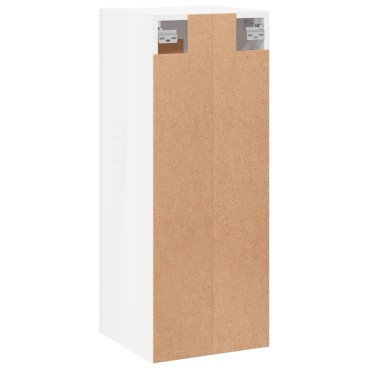 vidaXL Ντουλάπι Τοίχου Γυαλιστερό Λευκό 34,5x34x90cm Επεξ. Ξύλο 1 τεμ.