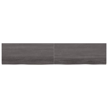 vidaXL Ράφι Τοίχου Σκούρο Καφέ 200x40x(2-4)cm Επεξ. Μασίφ Ξύλο Δρυός 1 τεμ.