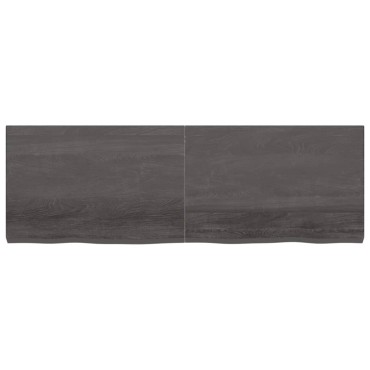 vidaXL Ράφι Τοίχου Σκούρο Καφέ 180x60x(2-6)cm Επεξ. Μασίφ Ξύλο Δρυός 1 τεμ.