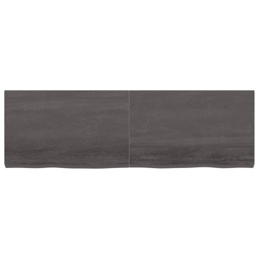 vidaXL Ράφι Τοίχου Σκούρο Καφέ 160x50x(2-6)cm Επεξ. Μασίφ Ξύλο Δρυός 1 τεμ.