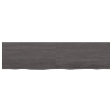 vidaXL Ράφι Τοίχου Σκούρο Καφέ 160x40x(2-6)cm Επεξ. Μασίφ Ξύλο Δρυός 1 τεμ.
