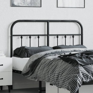 vidaXL Κεφαλάρι Μαύρο Μεταλλικό 125x3x100cm 1 τεμ.
