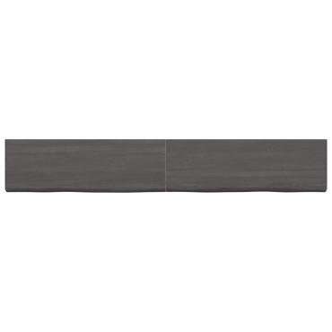 vidaXL Ράφι Τοίχου Σκούρο Καφέ 180x40x(2-4)cm Επεξ. Μασίφ Ξύλο Δρυός 1 τεμ.
