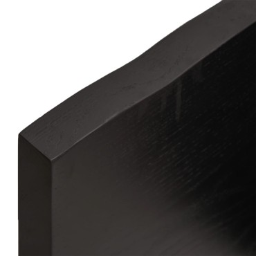 vidaXL Ράφι Τοίχου Σκούρο Καφέ 180x40x(2-4)cm Επεξ. Μασίφ Ξύλο Δρυός 1 τεμ.