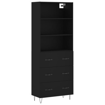 vidaXL Ντουλάπι Μαύρο 69,5x34x180cm από Επεξεργασμένο Ξύλο 1 τεμ.