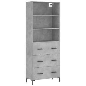 vidaXL Ντουλάπι Γκρι Σκυροδέματος 69,5x34x180cm Επεξεργασμένο Ξύλο 1 τεμ.