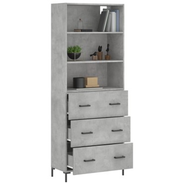 vidaXL Ντουλάπι Γκρι Σκυροδέματος 69,5x34x180cm Επεξεργασμένο Ξύλο 1 τεμ.