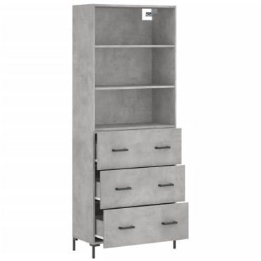 vidaXL Ντουλάπι Γκρι Σκυροδέματος 69,5x34x180cm Επεξεργασμένο Ξύλο 1 τεμ.