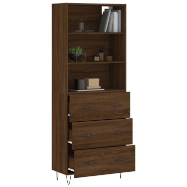 vidaXL Ντουλάπι Καφέ Δρυς 69,5x34x180cm από Επεξεργασμένο Ξύλο 1 τεμ.