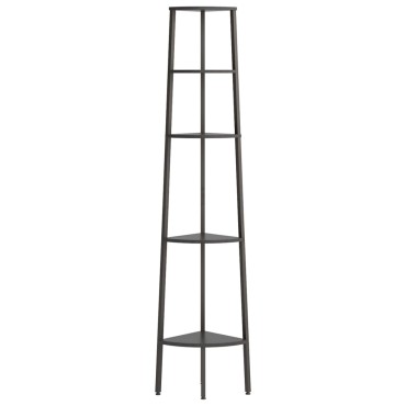 vidaXL Ραφιέρα Γωνιακή 5 Επίπεδων Μαύρη 45,5x31,5x180cm 1 τεμ.