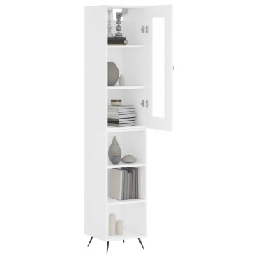 vidaXL Ντουλάπι Λευκό 34,5x34x180cm από Επεξεργασμένο Ξύλο 1 τεμ.