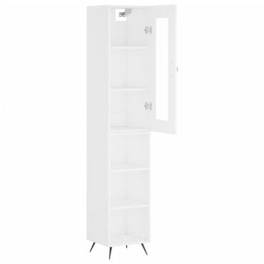 vidaXL Ντουλάπι Λευκό 34,5x34x180cm από Επεξεργασμένο Ξύλο 1 τεμ.