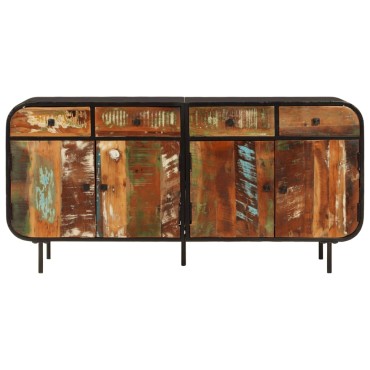 vidaXL Ντουλάπι 140x35x70cm Μασίφ Ανακυκλωμένο Ξύλο και Μέταλλο 1 τεμ.