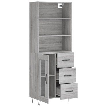 vidaXL Ντουλάπι Γκρι Sonoma 69,5x34x180cm Επεξεργασμένο Ξύλο 1 τεμ.