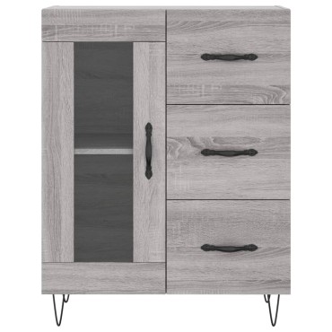 vidaXL Ντουλάπι Γκρι Sonoma 69,5x34x180cm Επεξεργασμένο Ξύλο 1 τεμ.