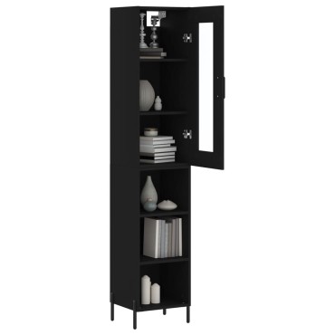 vidaXL Ντουλάπι Μαύρο 34,5x34x180cm από Επεξεργασμένο Ξύλο 1 τεμ.