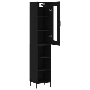 vidaXL Ντουλάπι Μαύρο 34,5x34x180cm από Επεξεργασμένο Ξύλο 1 τεμ.