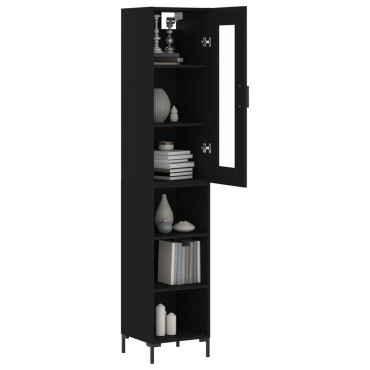 vidaXL Ντουλάπι Μαύρο 34,5x34x180cm από Επεξεργασμένο Ξύλο 1 τεμ.