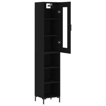 vidaXL Ντουλάπι Μαύρο 34,5x34x180cm από Επεξεργασμένο Ξύλο 1 τεμ.
