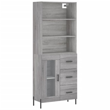 vidaXL Ντουλάπι Γκρι Sonoma 69,5x34x180cm Επεξεργασμένο Ξύλο 1 τεμ.