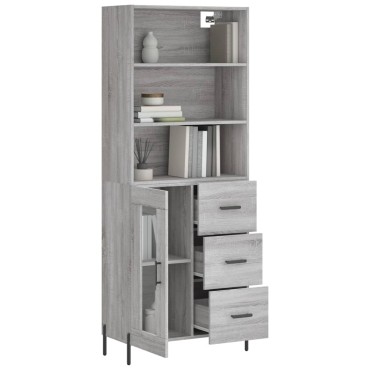 vidaXL Ντουλάπι Γκρι Sonoma 69,5x34x180cm Επεξεργασμένο Ξύλο 1 τεμ.