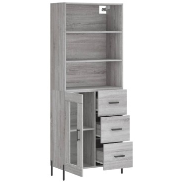 vidaXL Ντουλάπι Γκρι Sonoma 69,5x34x180cm Επεξεργασμένο Ξύλο 1 τεμ.