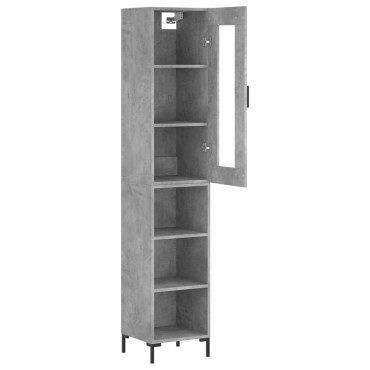 vidaXL Ντουλάπι Γκρι Σκυροδέματος 34,5x34x180cm Επεξεργασμένο Ξύλο 1 τεμ.