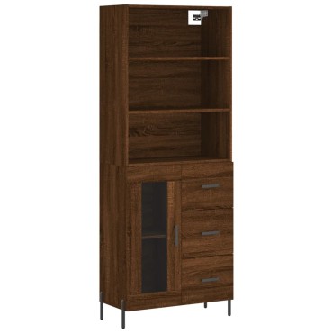 vidaXL Ντουλάπι Καφέ Δρυς 69,5x34x180cm από Επεξεργασμένο Ξύλο 1 τεμ.