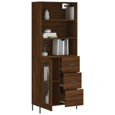 vidaXL Ντουλάπι Καφέ Δρυς 69,5x34x180cm από Επεξεργασμένο Ξύλο 1 τεμ.