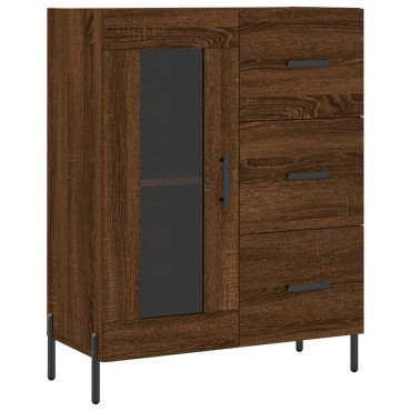 vidaXL Ντουλάπι Καφέ Δρυς 69,5x34x180cm από Επεξεργασμένο Ξύλο 1 τεμ.