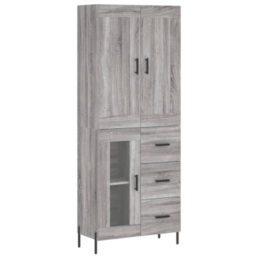 vidaXL Ντουλάπι Γκρι Sonoma 69,5x34x180cm Επεξεργασμένο Ξύλο 1 τεμ.