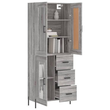 vidaXL Ντουλάπι Γκρι Sonoma 69,5x34x180cm Επεξεργασμένο Ξύλο 1 τεμ.